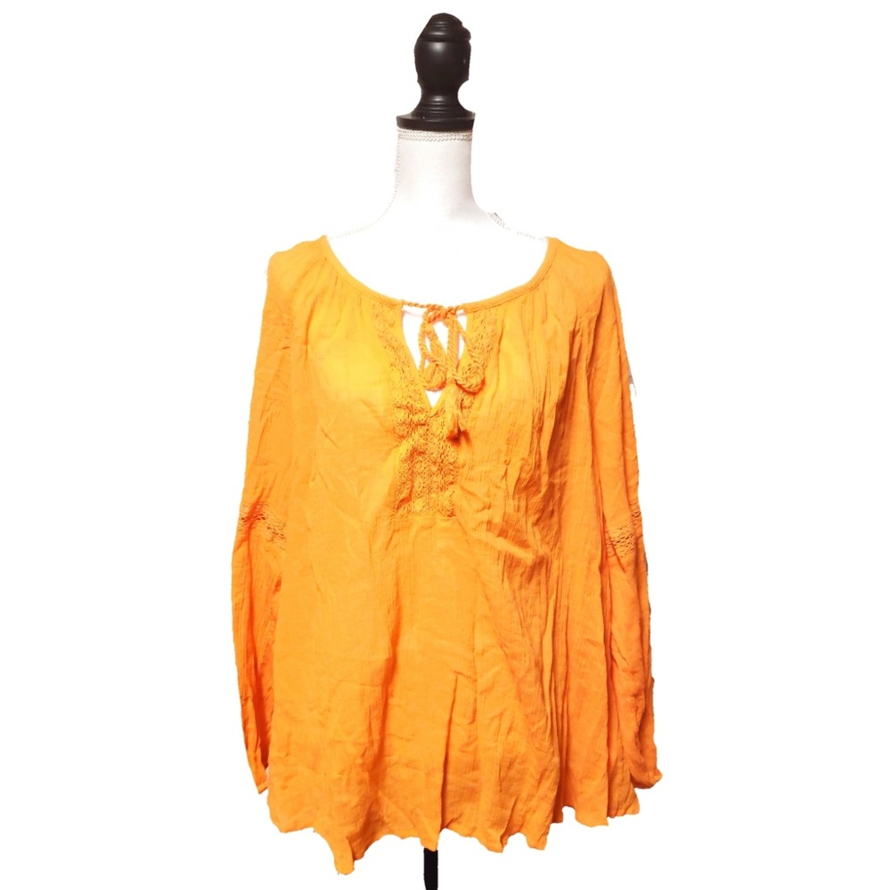 Lane Bryant Women's Top Sz 18/20 Orange V-neck
